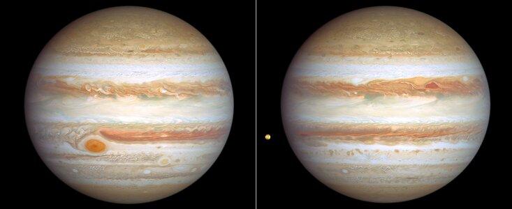 Телескоп «Хаббл» помітив сильну штормову погоду на Юпітері