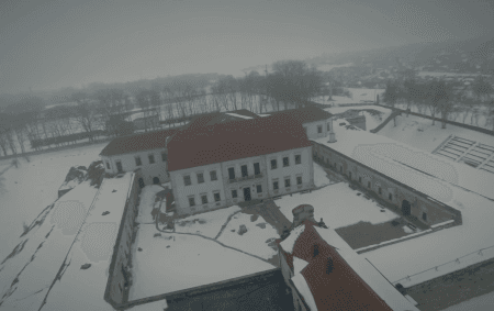 Зима у Збаражі - відео засніженого міста з висоти