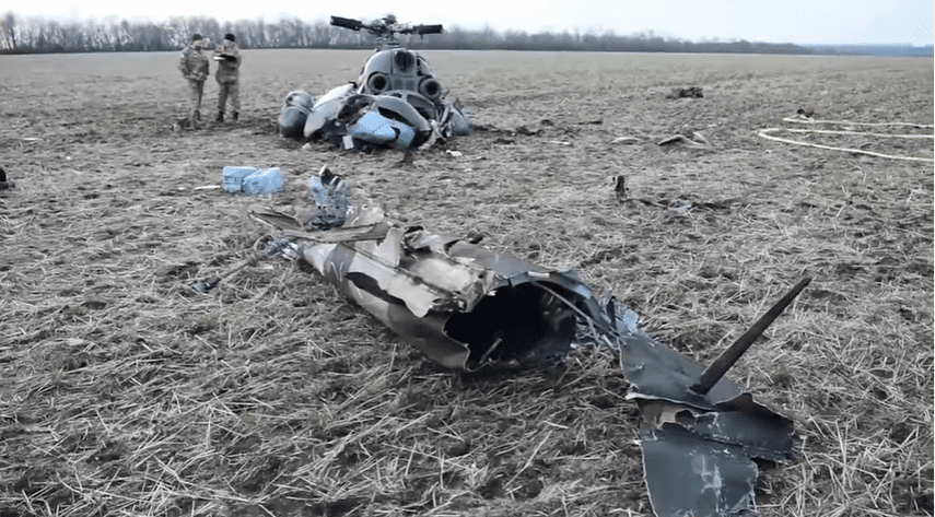 Військові оприлюднили відео з місця падіння гелікоптера поблизу Краматорська