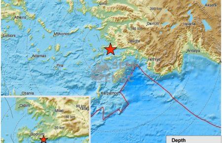 В районі турецького Бодруму стався землетрус магнітудою 5 балів