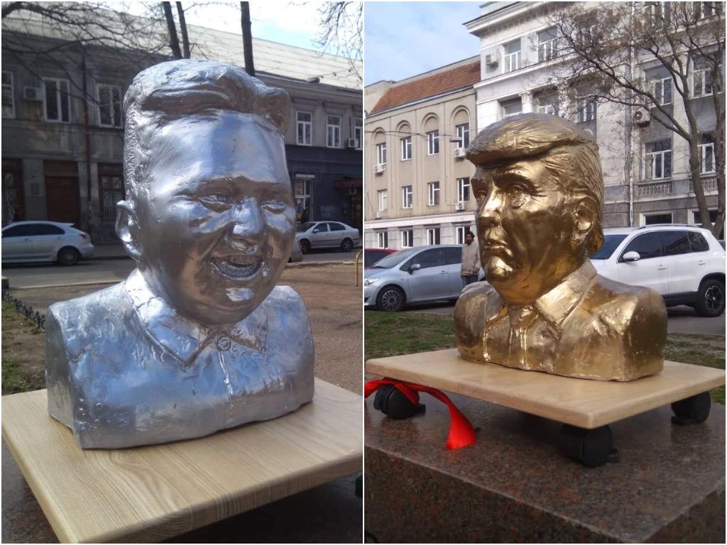 В Одесі з'явилися мобільні погруддя Дональда Трампа та Ким Чен Ина (фото)