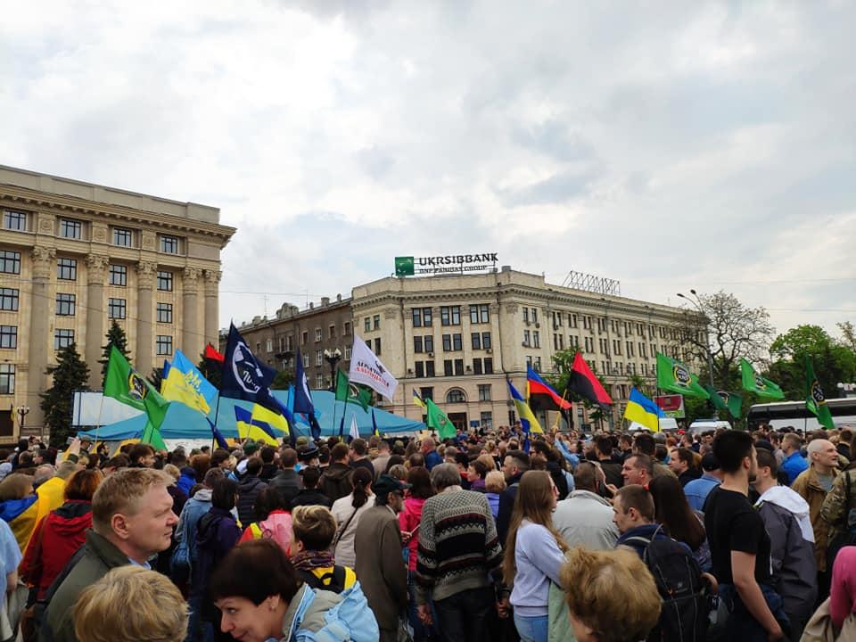 У Харкові влаштували мітинг проти знесення волонтерського намету