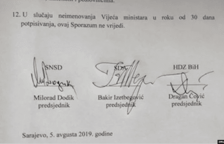 Лідери Боснії і Герцеговини домовилися про формування уряду через 10 місяців після виборів
