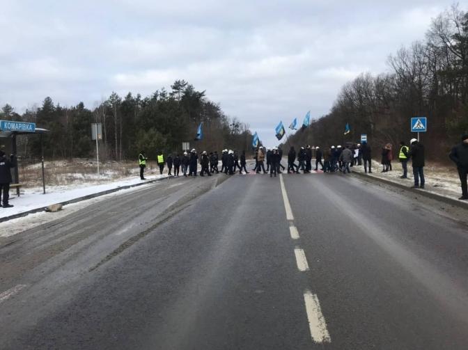 Гірники «Львіввугілля» перекрили міжнародну трасу