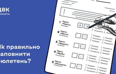 ЦВК роз'яснила, як правильно заповнити бюлетень: у КВУ вбачають можливість маніпуляцій