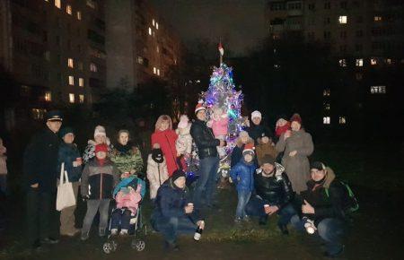 В Черновцах жители одного из микрорайонов посадили и украсили новогоднюю елку самостоятельно (фото)