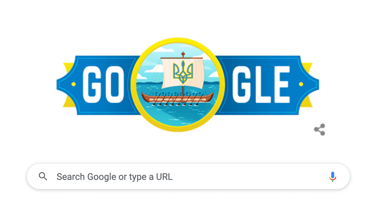 Google присвятив Дню Незалежності України дудл із козацьким човном