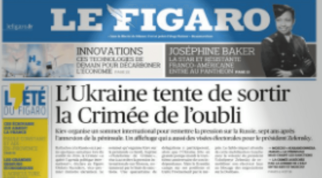 Французька газета «Le Figaro» вийшла з передовицею «Україна повертає Крим із забуття» — Кулеба