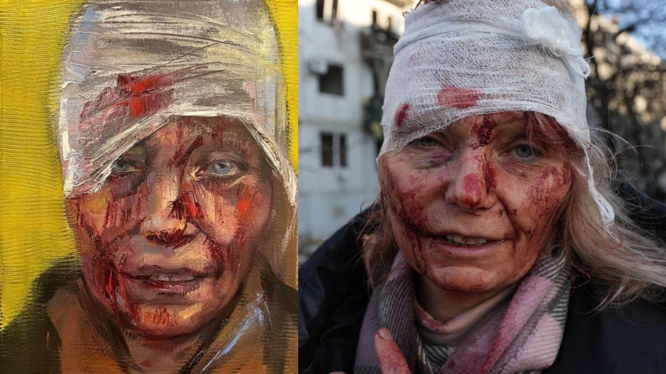 Портрет пораненої у Чугуєві українки Олени Курило продали за $100 тисяч