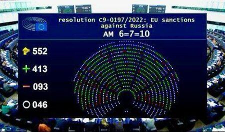 Європарламент підтримав негайне введення ембарго на імпорт нафти та газу з рф
