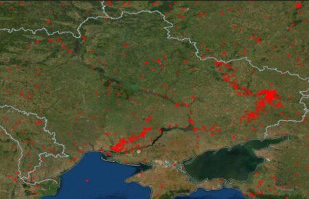 NASA фіксує пожежі в Україні, переважно там, де ідуть бої