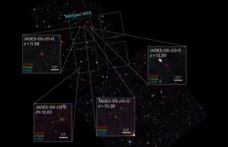 «Джеймс Вебб» зафіксував чотири найдальші галактики з усіх відомих людству