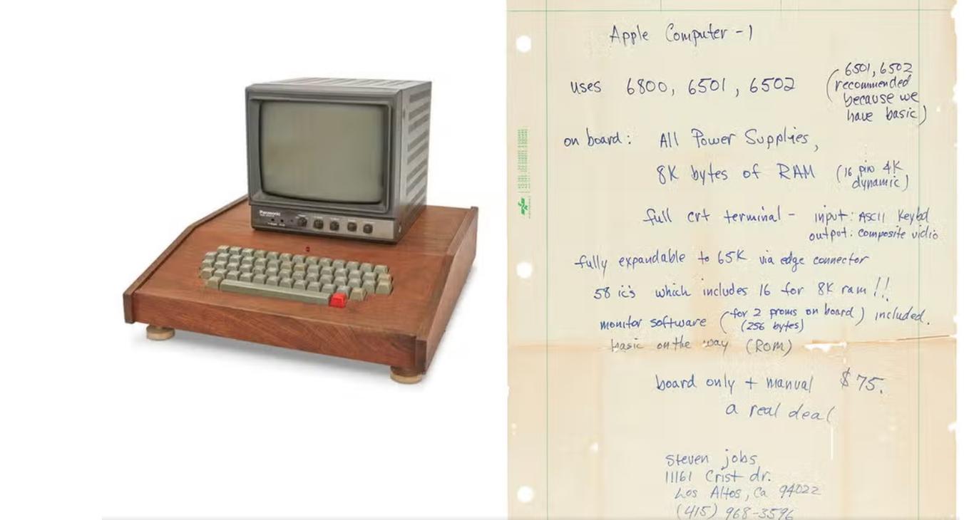 Рукопис Стіва Джобса з рекламою першого компʼютера Apple продали за $175 тисяч