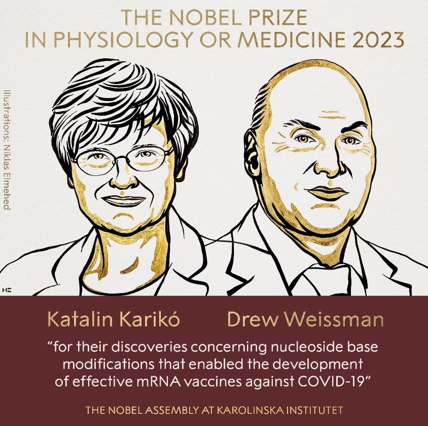 Нобелівську премію з медицини присудили за відкриття, яке допомогло розробити мРНК-вакцини проти COVID-19