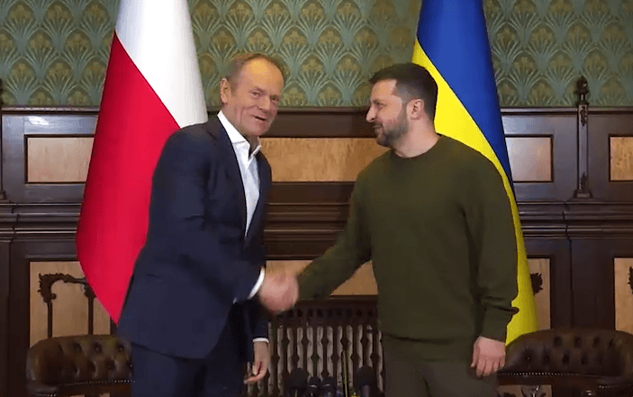 Zelenskyy meets with Polish Prime Minister Donald Tusk