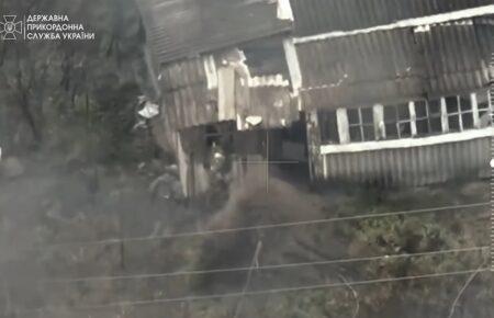 Border guards show how they eliminate a group of occupants with a drone