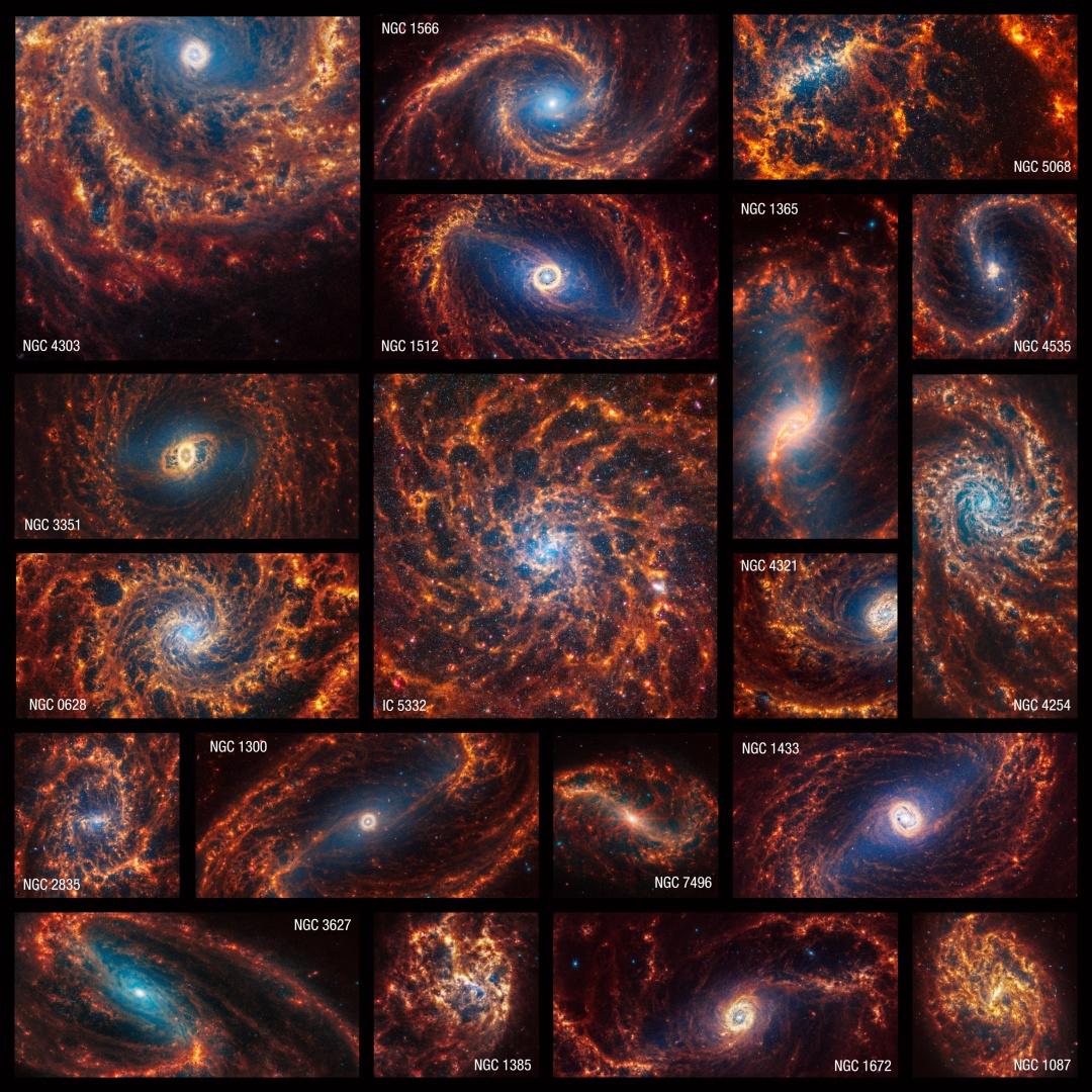 Телескоп James Webb зробив світлини 19 сусідніх галактик