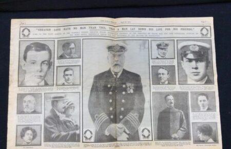 У Британії на аукціоні продали першу шпальту газети з новиною про загибель «Титаніка»