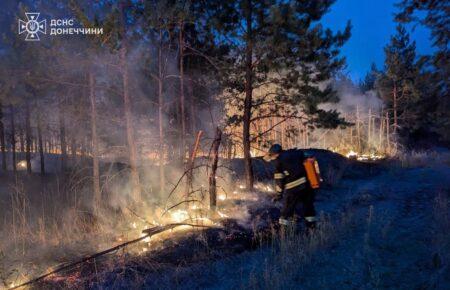 Обстріл Донеччини: палає Лиманське лісництво