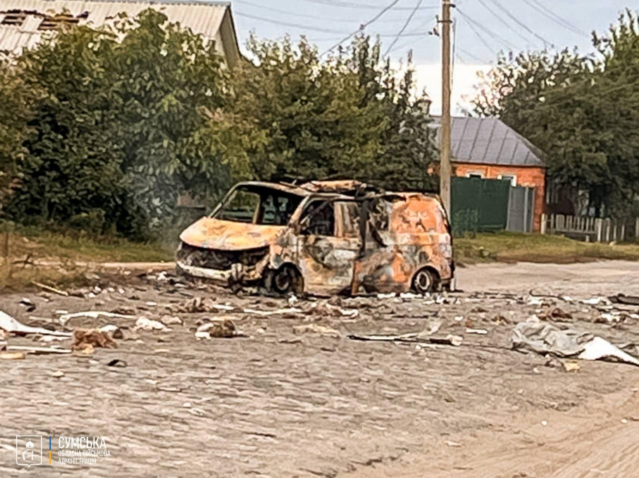 Росіяни атакували бригаду газовиків на Сумщині, спалили їхній автомобіль