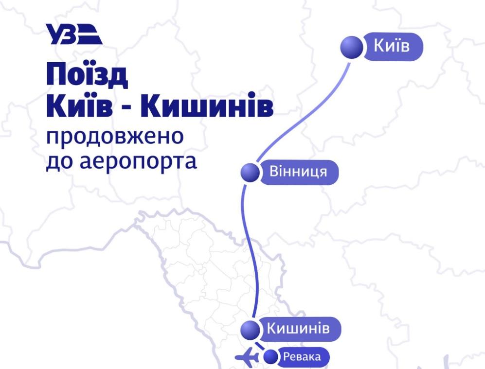 «Укрзалізниця» запускає тестовий рейс до станції «Ревака» поблизу Кишинівського аеропорту