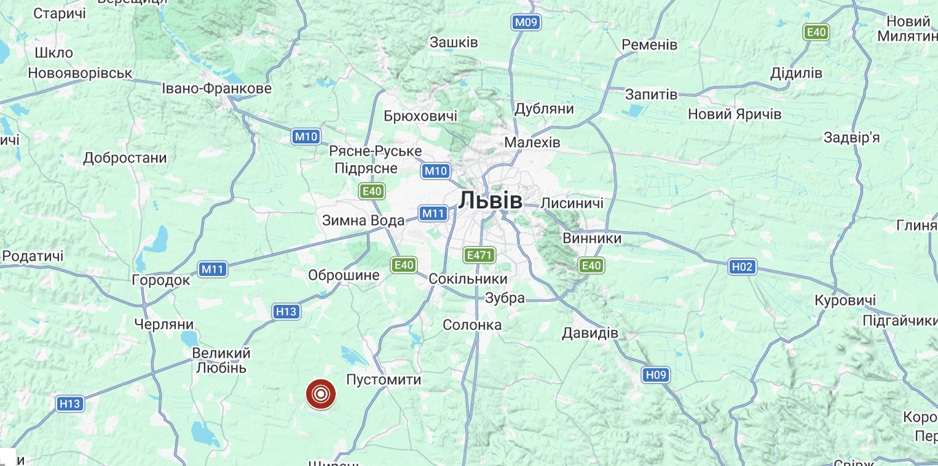 На Львівщині зареєстрували землетрус магнітудою 2,8 за шкалою Ріхтера
