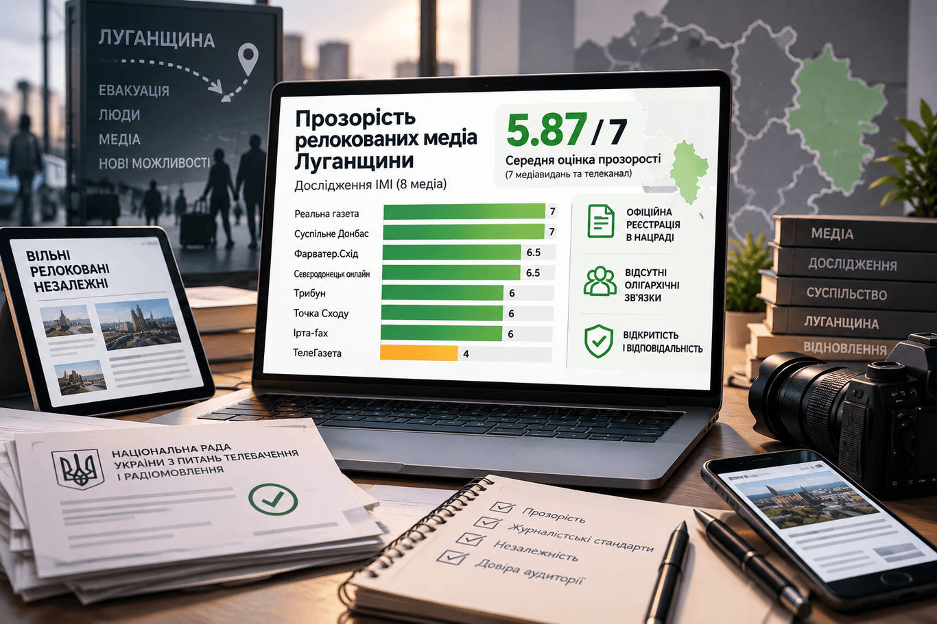 Шість онлайн-медіа та телеканал: яким є рівень прозорості релокованих медіа Луганщини