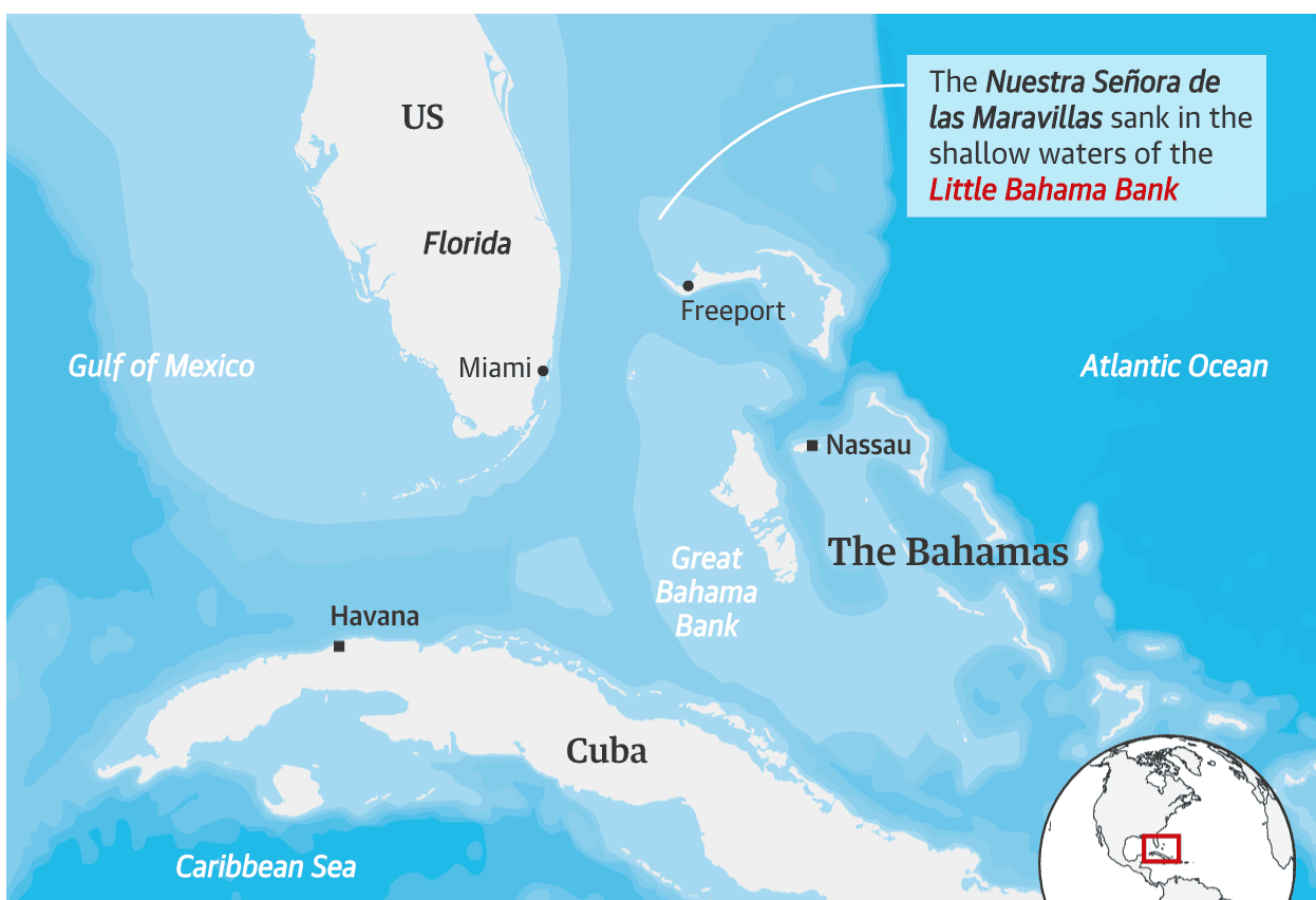 Археологи возле Багамских островов нашли сокровища испанского флота (фото)